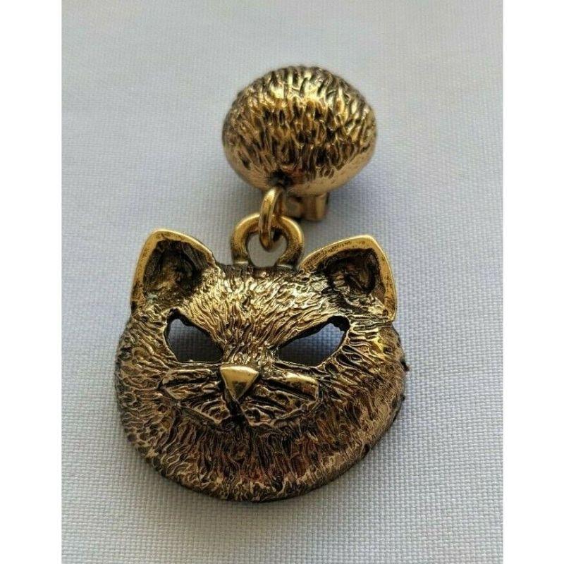 SS20 Moschino Couture Jeremy Scott Gold Cat Eye Clip On Earrings Trick or Chic For Sale 2