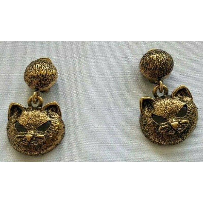 SS20 Moschino Couture Jeremy Scott Gold Cat Eye Clip On Earrings Trick or Chic For Sale 4