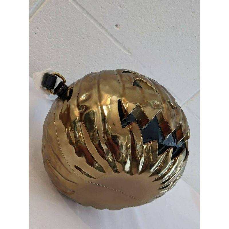 SS20 Moschino Couture Jeremy Scott Gold Pumpkin Laminated Bag Halloween Trick en vente 7