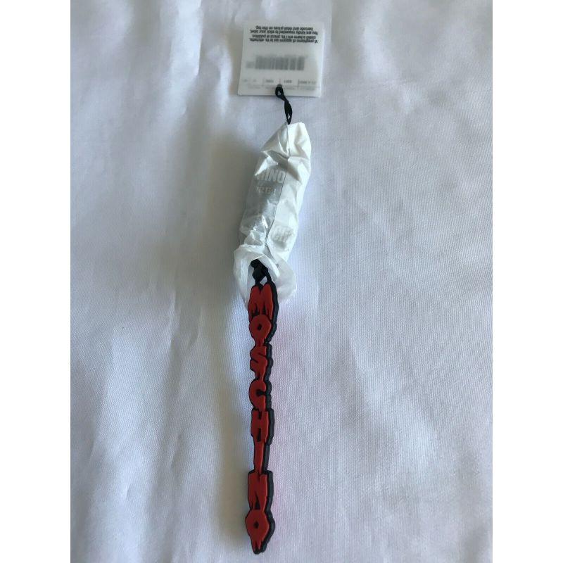 SS20 Moschino Couture Jeremy Scott Halloween Black Keychain Red Dripping Logo For Sale 1