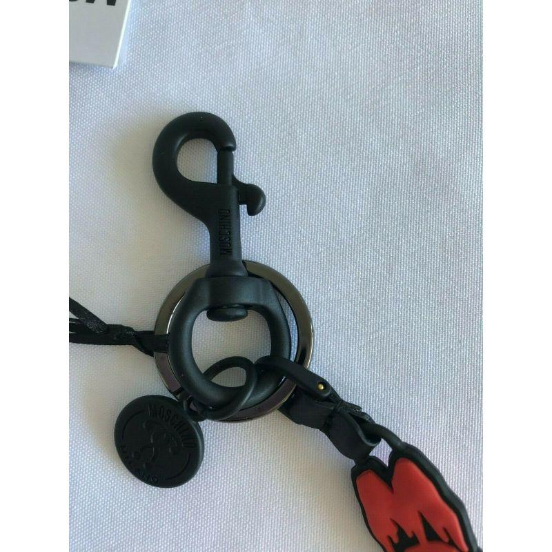 SS20 Moschino Couture Jeremy Scott Halloween Black Keychain Red Dripping Logo For Sale 3