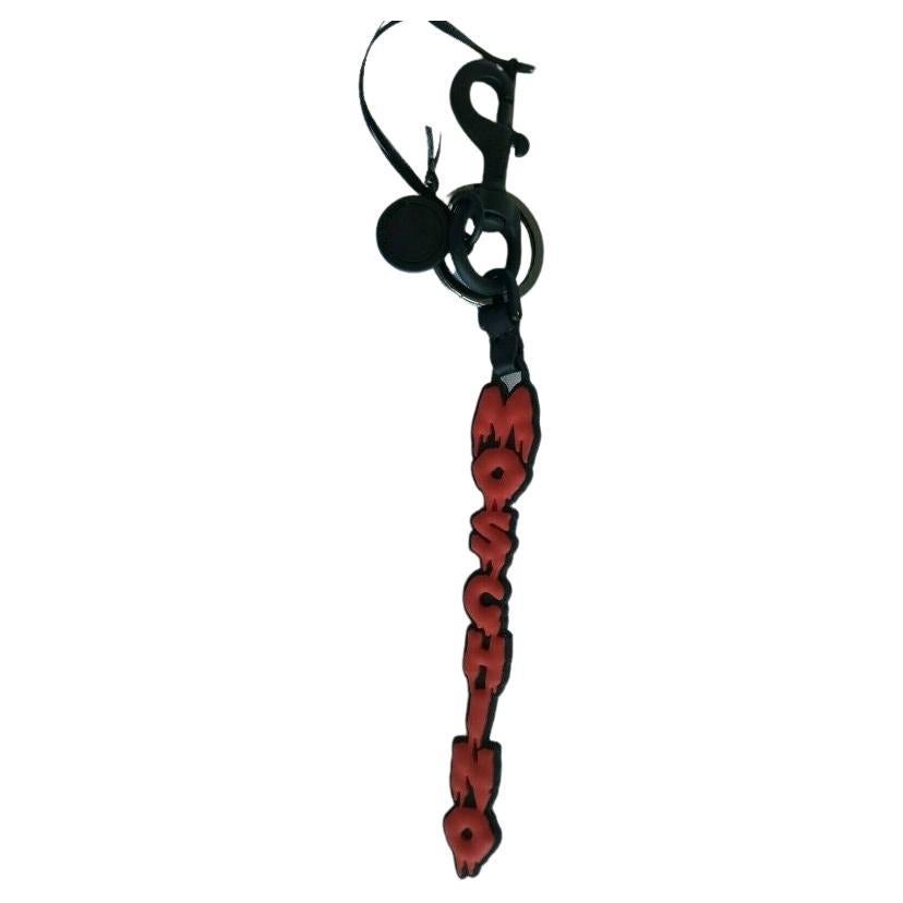 SS20 Moschino Couture Jeremy Scott Halloween Black Keychain Red Dripping Logo