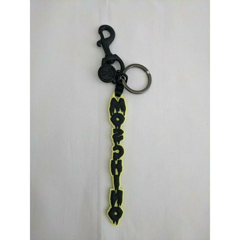 SS20 Moschino Couture Jeremy Scott Halloween Yellow Keychain Black Dripping Logo For Sale 1