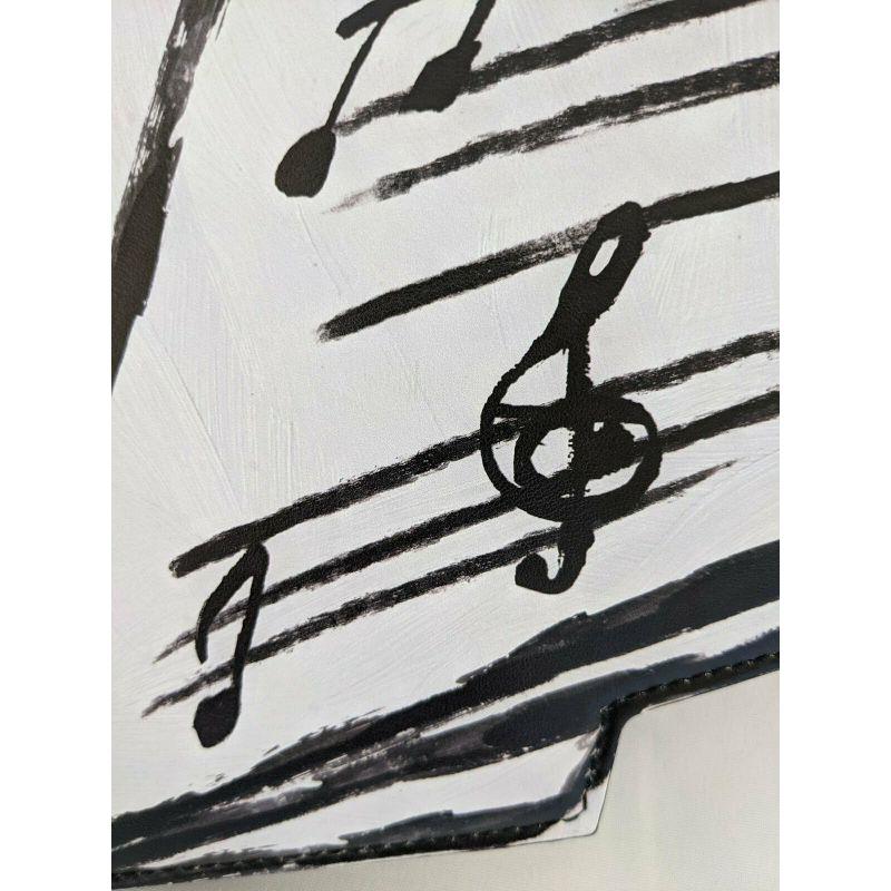Gray SS20 Moschino Couture Jeremy Scott Leather Musical Notes Score Clutch Picasso