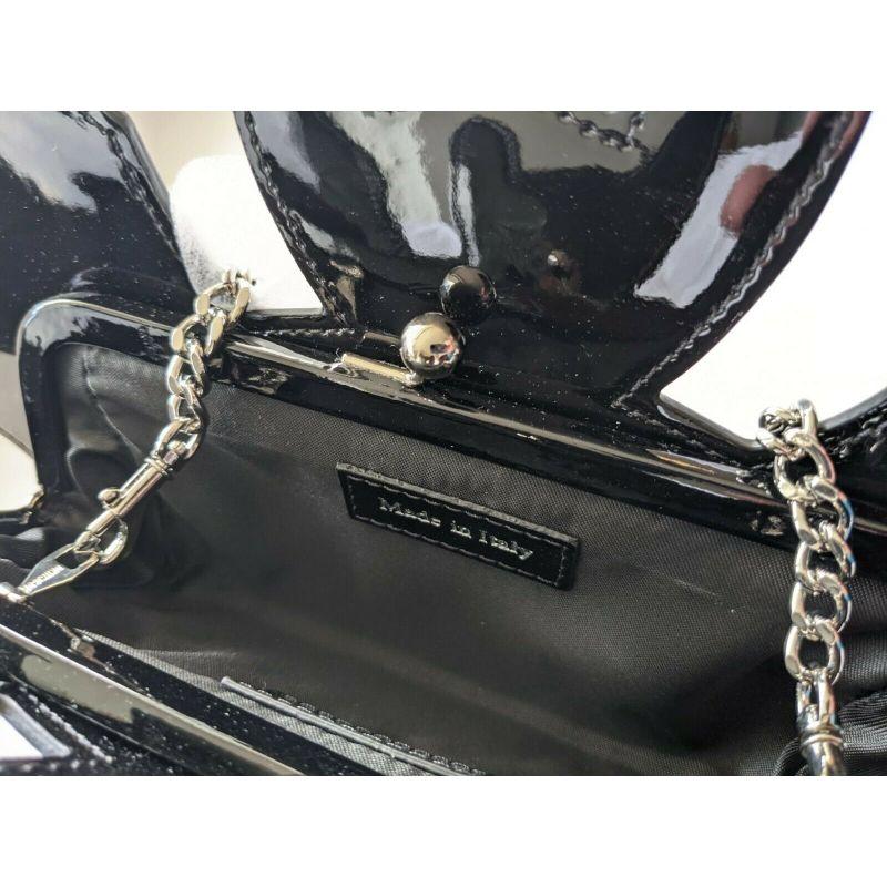 SS20 Moschino Couture Jeremy Scott Shiny Black Bat Bag Halloween Trick or Chic For Sale 6