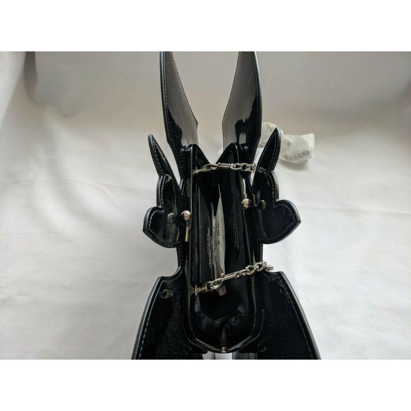 SS20 Moschino Couture Jeremy Scott Glänzend Schwarz Fledermaus Tasche Halloween Trick oder Chic im Angebot 7