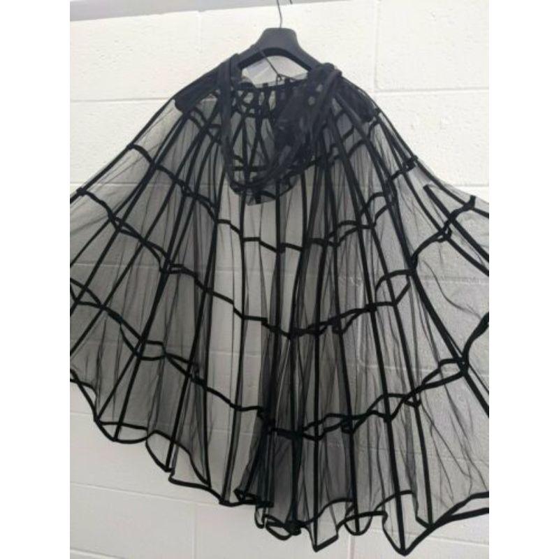 Women's or Men's SS20 Moschino Couture Jeremy Scott Spider Web Tulle Black Hooded Cape Halloween