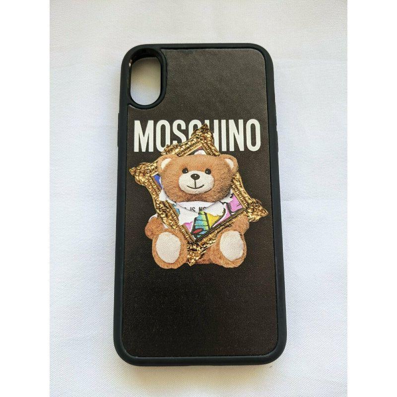 Noir Moschino Couture - Sac à main « Teddy Bear » avec cadre SS20 pour iPhone X / XS en vente
