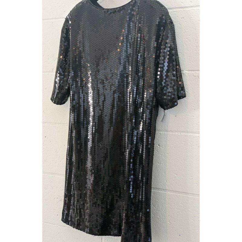 SS20 Moschino Couture Jeremy Scott Trick or Chic Black/Gold Sequined Dress 42 IT For Sale 8