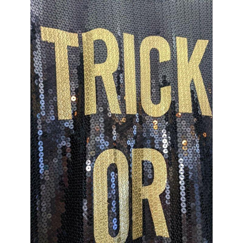 SS20 Moschino Couture Jeremy Scott Trick or Chic Black/Gold Sequined Dress 42 IT For Sale 15