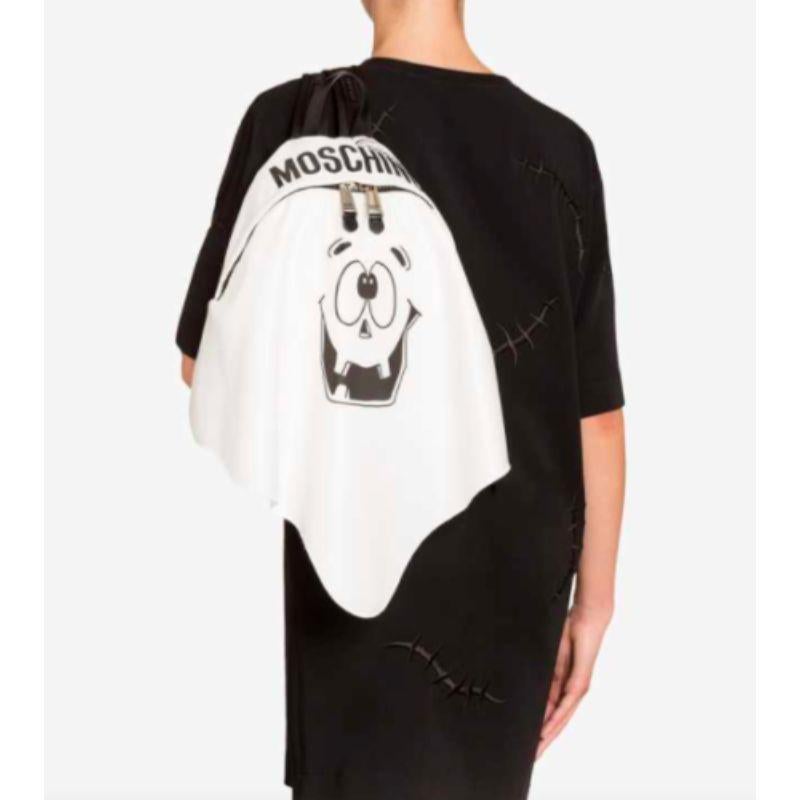 SS20 Moschino Couture Jeremy Scott Zaino Fantasma Faccia di Zucca Bianco Trucco/Chic in vendita 5