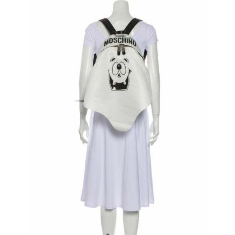 SS20 Moschino Couture Jeremy Scott Zaino Fantasma Faccia di Zucca Bianco Trucco/Chic in vendita 6