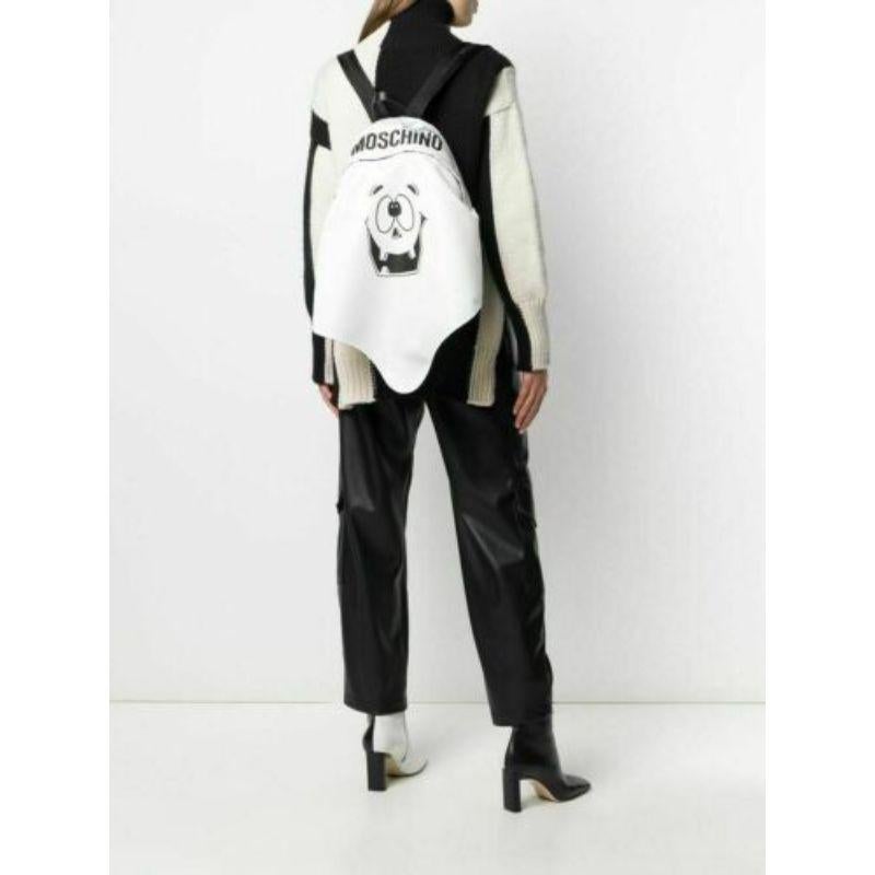 SS20 Moschino Couture Jeremy Scott Zaino Fantasma Faccia di Zucca Bianco Trucco/Chic in vendita 7
