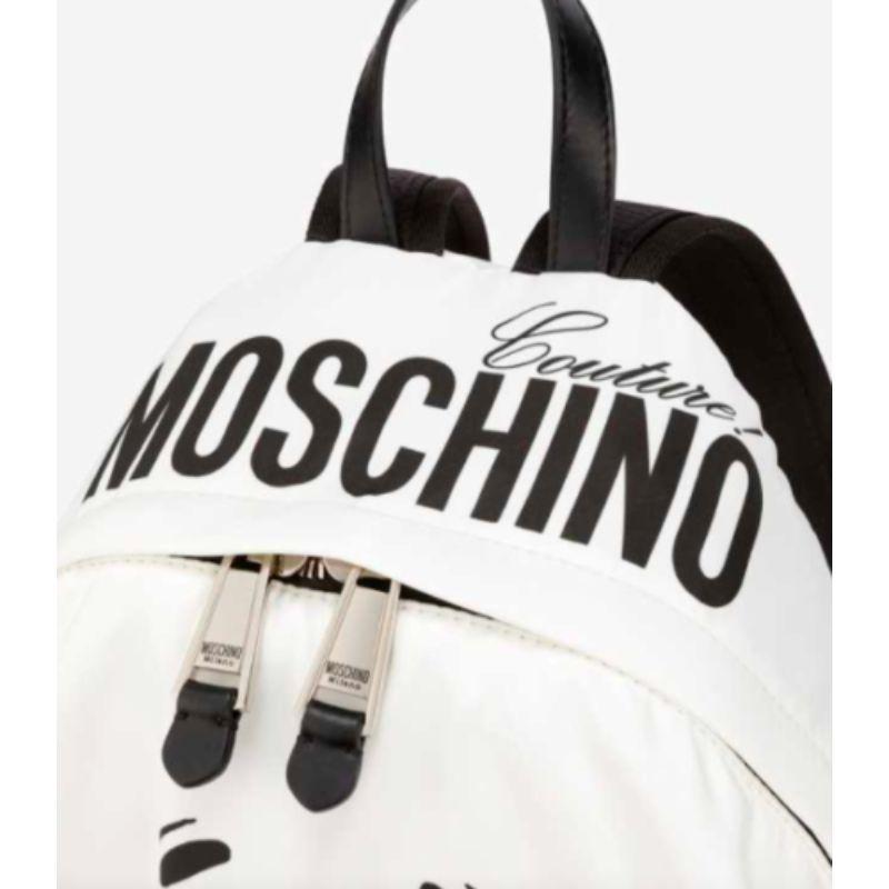 Women's SS20 Moschino Couture Jeremy Scott White Pumpkin Face Ghost Backpack Trick/Chic