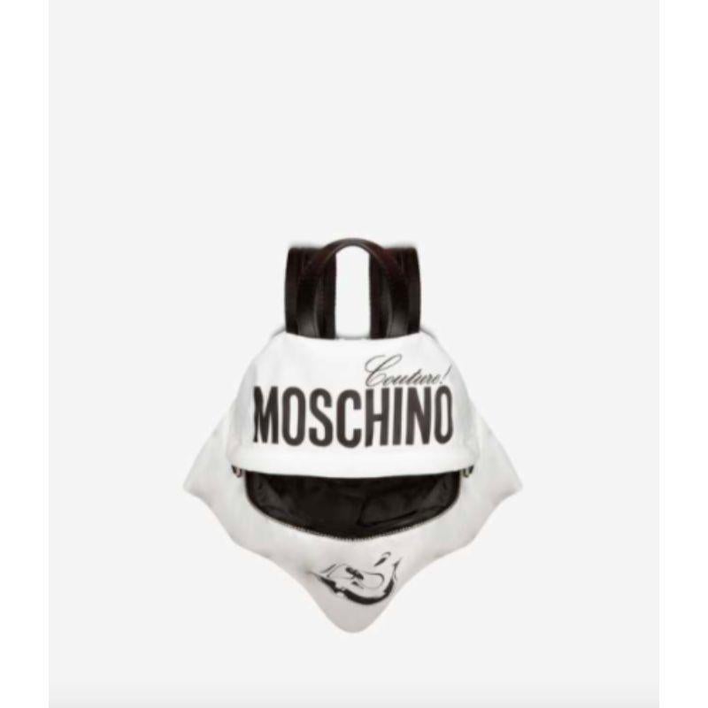 Donna SS20 Moschino Couture Jeremy Scott Zaino Fantasma Faccia di Zucca Bianco Trucco/Chic in vendita