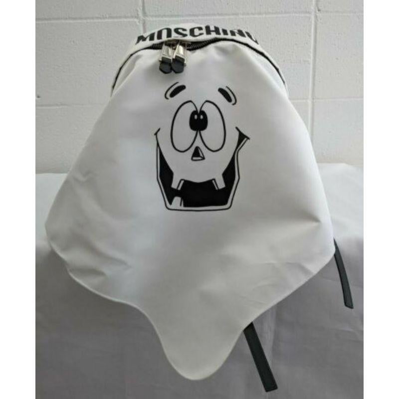 SS20 Moschino Couture Jeremy Scott Zaino Fantasma Faccia di Zucca Bianco Trucco/Chic in vendita 1