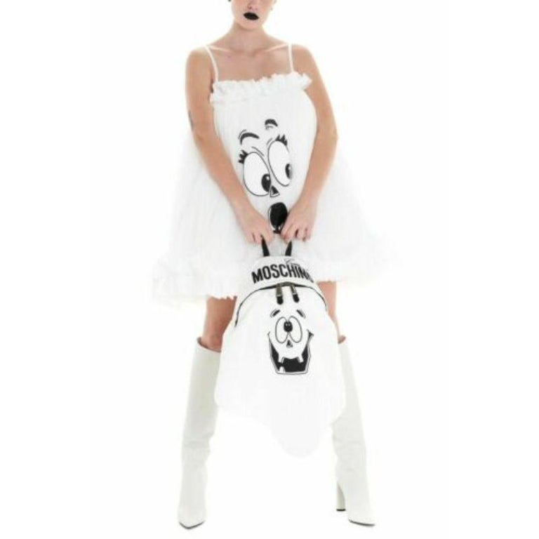 SS20 MOSCHINO Couture Jeremy Scott White Pumpkin Face Ghost Backpack Trick/Chic SS20 MOSCHINO Couture Jeremy Scott White Pumpkin Face Ghost  main image 2