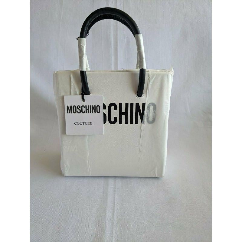 SS20 Moschino Couture Jeremy Scott White Pumpkin Face Leather Shopper Trickchic For Sale 3