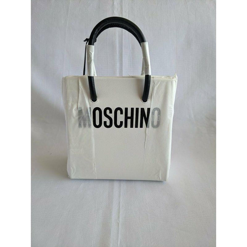 SS20 Moschino Couture Jeremy Scott White Pumpkin Face Leather Shopper Trickchic For Sale 4