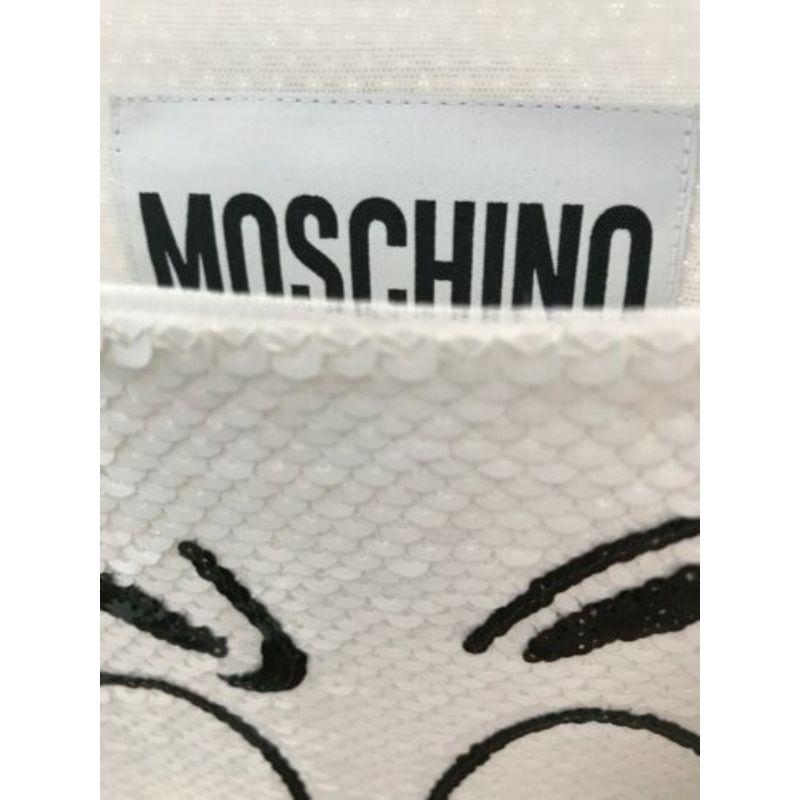 SS20 Moschino Couture Jeremy Scott White Pumpkinface Ghost Sequin Cocktail Dress For Sale 1