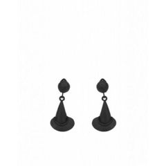 SS20 Moschino Couture Jeremy Scott Witch Hat Matte Black Clip on Earrings Trick