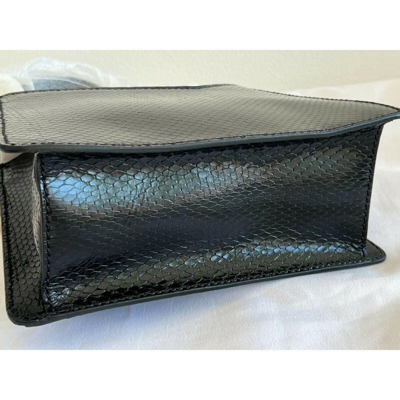 Women's SS20 Moschino Couture Picasso Black Leather Cubism Snakeskin Leather Shoulder For Sale