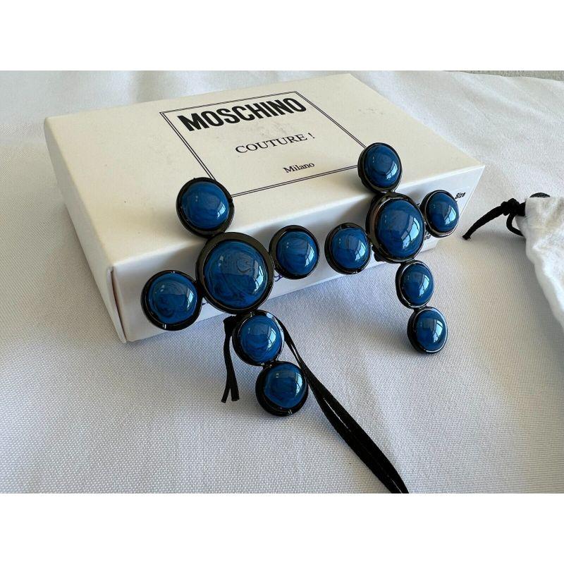 Women's SS20 Moschino Couture Picasso Blue Cross Clip-on Earrings by Jeremy Scott
