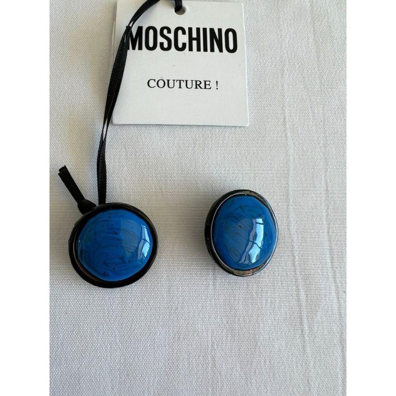 SS20 Moschino Couture Picasso Oversized Dot Clip-on Earrings by Jeremy Scott In New Condition For Sale In Palm Springs, CA