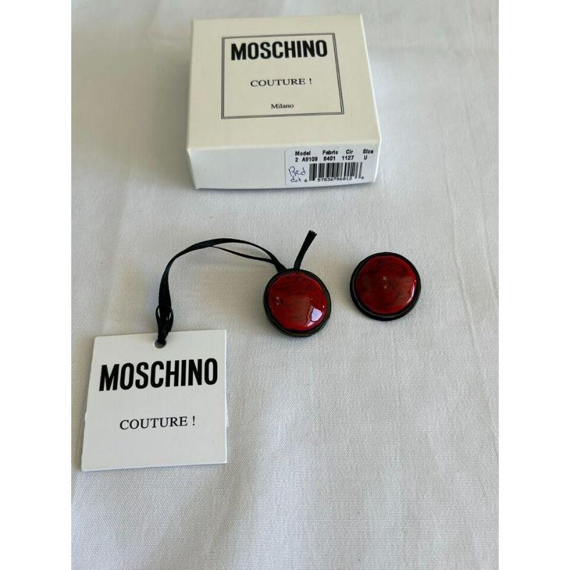 SS20 Moschino Couture Picasso Oversized Dot Red Clip-on Earrings by Jeremy Scott In New Condition For Sale In Palm Springs, CA
