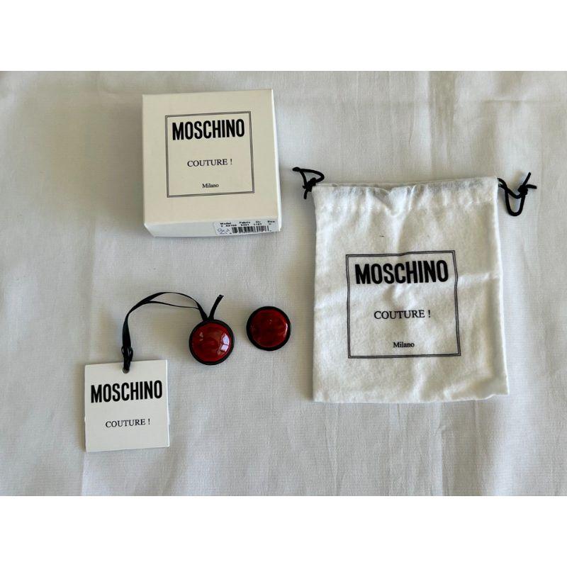 Women's SS20 Moschino Couture Picasso Oversized Dot Red Clip-on Earrings by Jeremy Scott For Sale