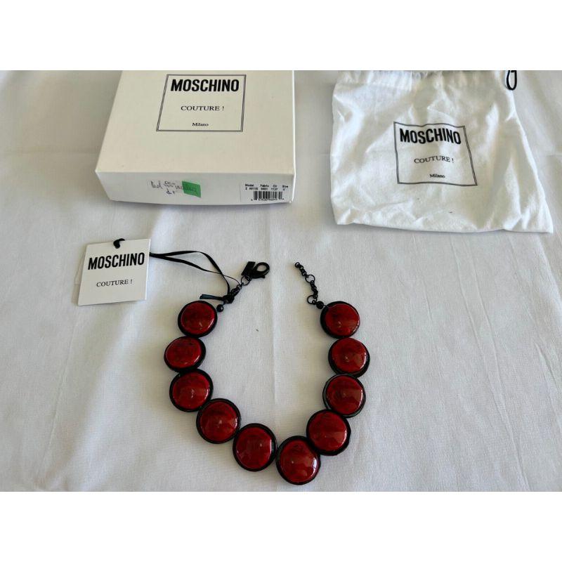 SS20 Moschino Couture Picasso Oversized Dots Red Necklace by Jeremy Scott In New Condition For Sale In Palm Springs, CA