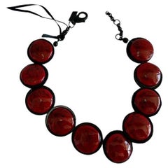 SS20 Moschino Couture Picasso Oversized Dots Red Necklace by Jeremy Scott