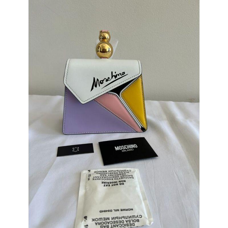 SS20 Moschino Couture Picasso Wristlet Handbag in Pink & Yellow by Jeremy Scott 1