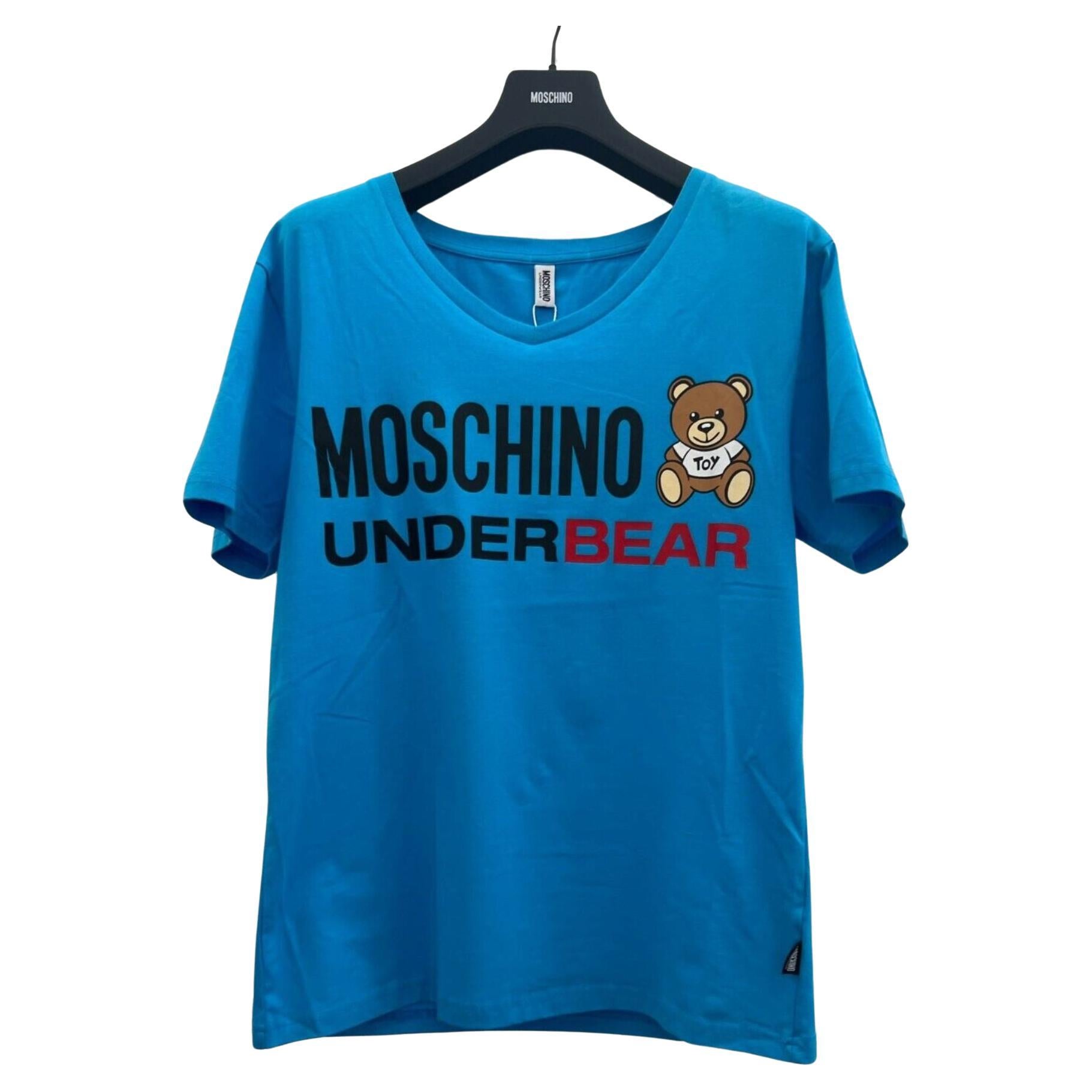 SS20 Moschino Underwear Underbear Teddy Bear T-shirt by Jeremy Scott, Size L For Sale