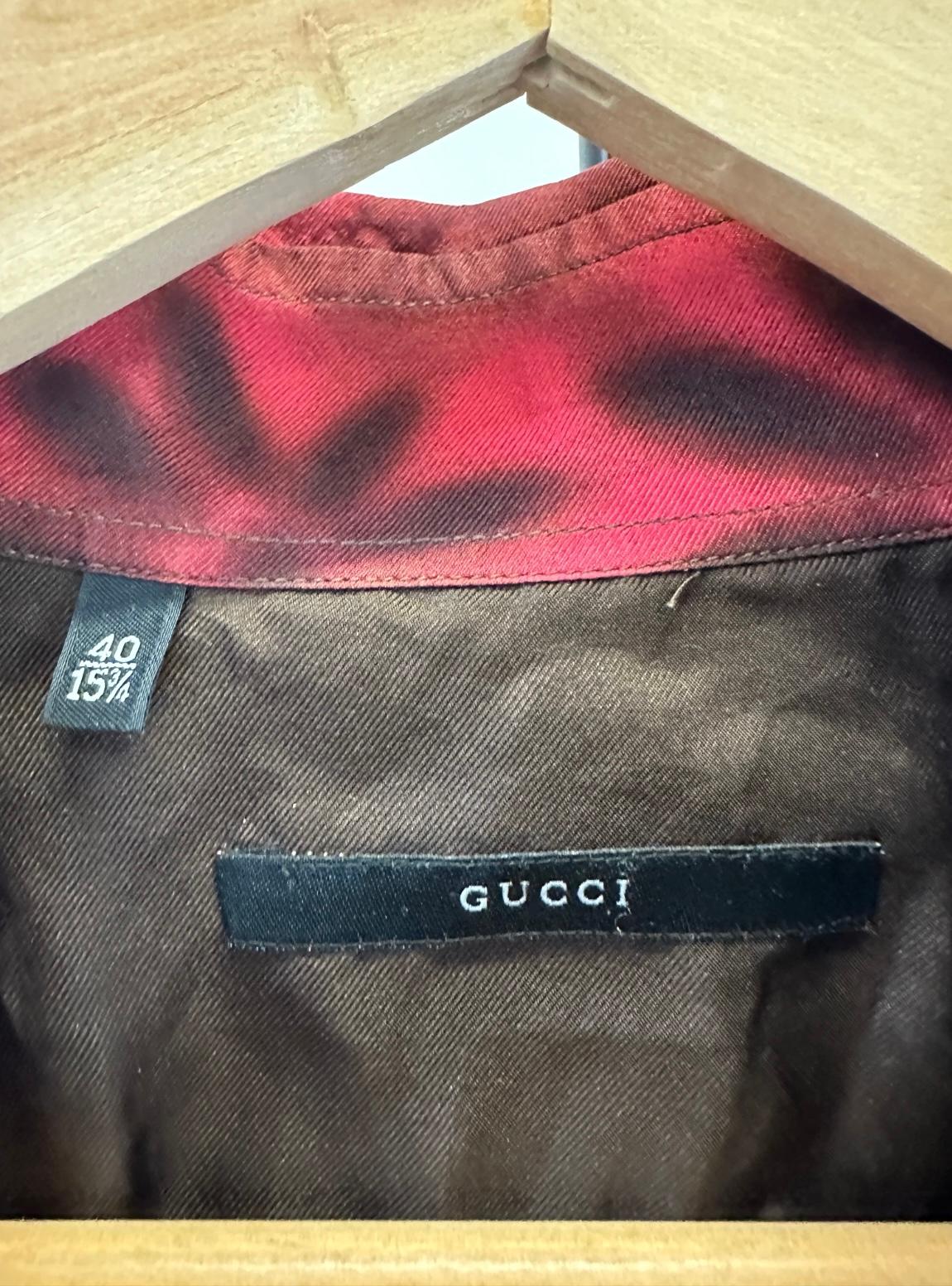 Camicia in seta Chrysanthemum SS2001 Gucci by Tom Ford in vendita 2