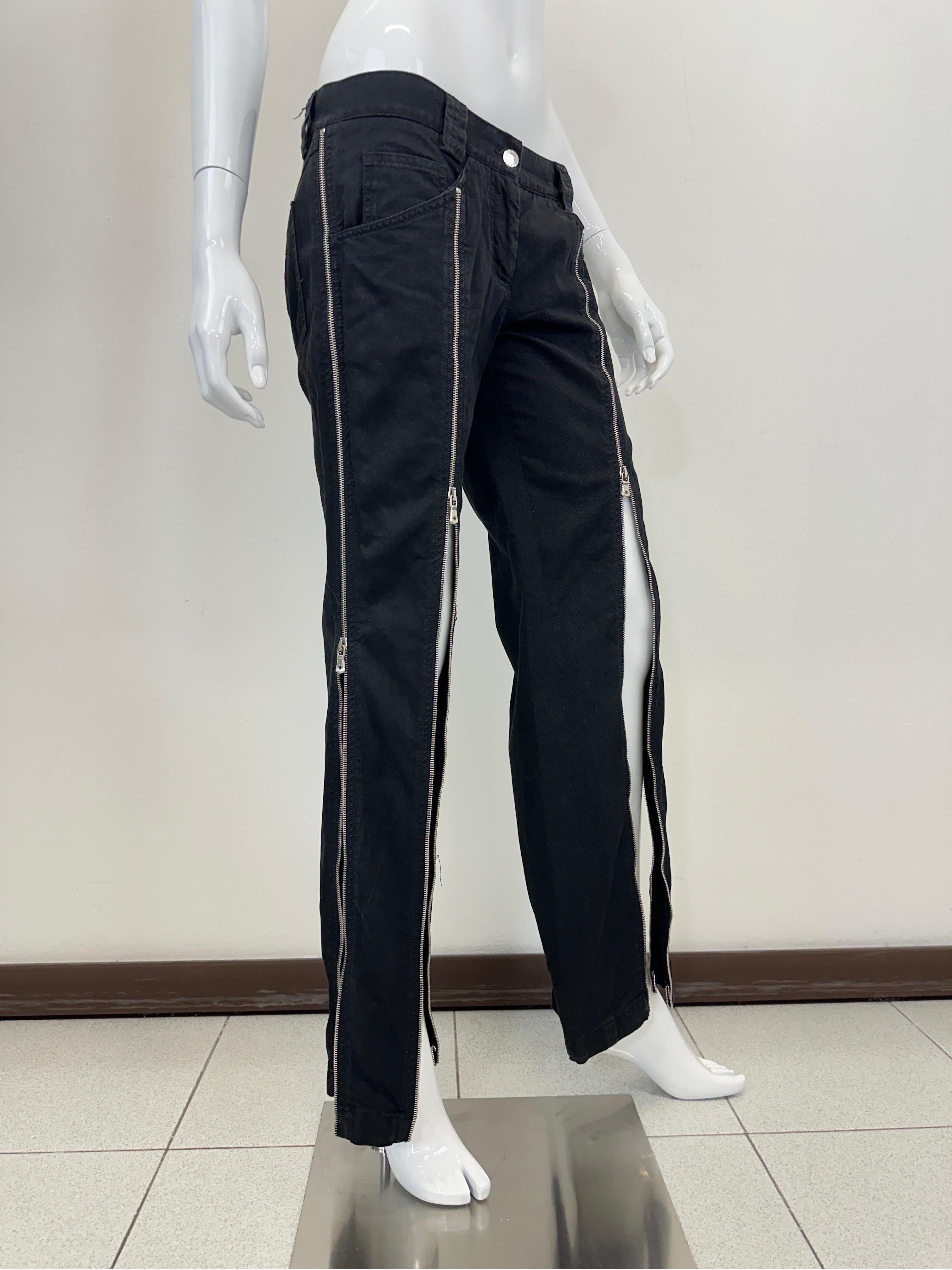 Gray SS2003 Dolce & Gabbana Sex zipper runway pants