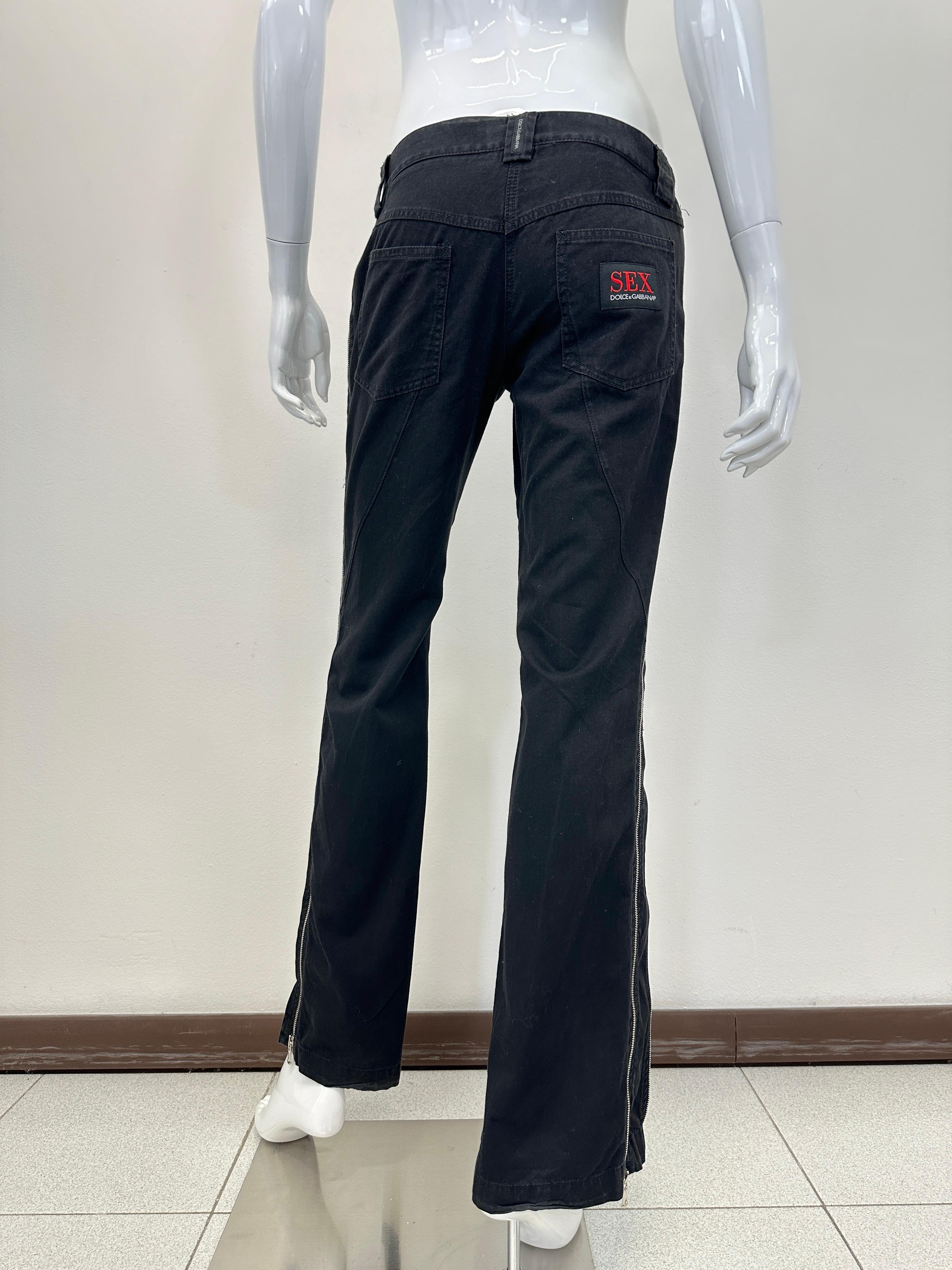 Women's SS2003 Dolce & Gabbana Sex zipper runway pants