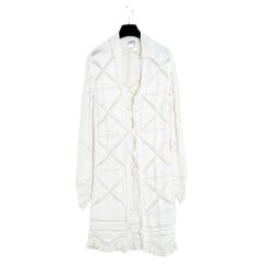 SS2004 Chanel Cotton Crochet Knit Cardigan Coat US8