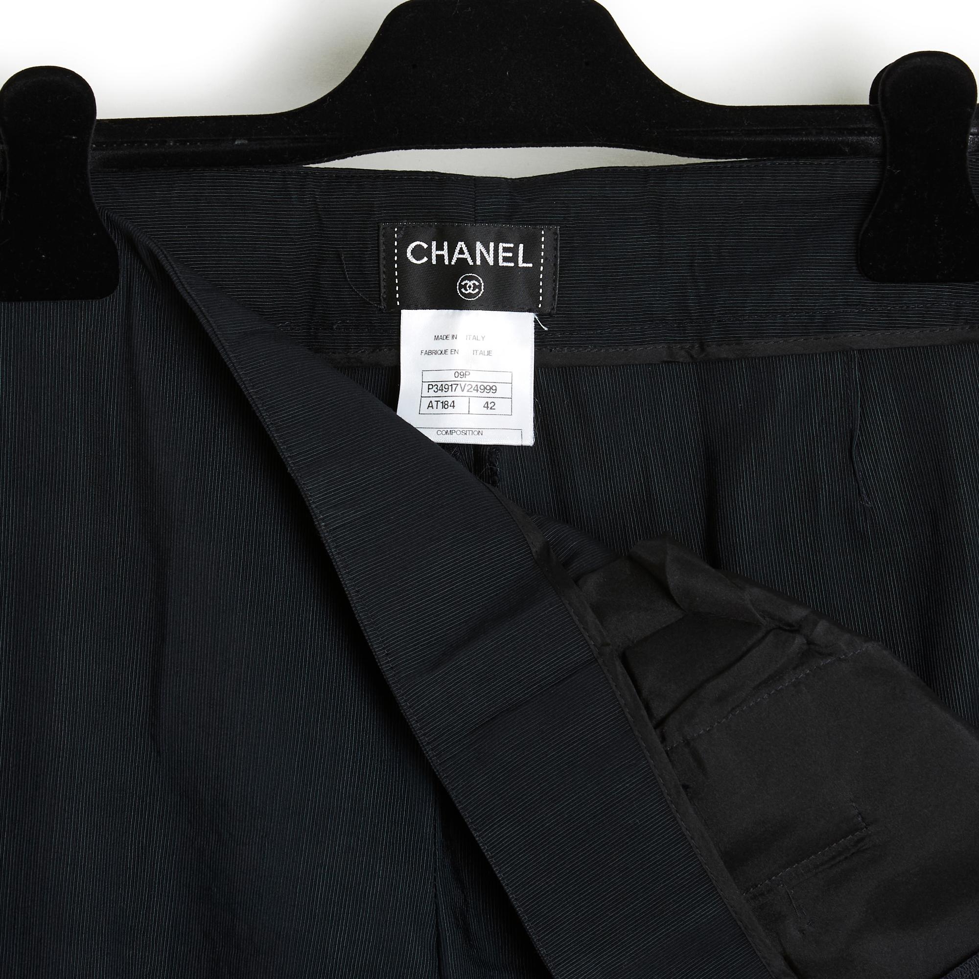 Women's or Men's SS2009 Chanel Dark Blue wide leg Pants FR40/42