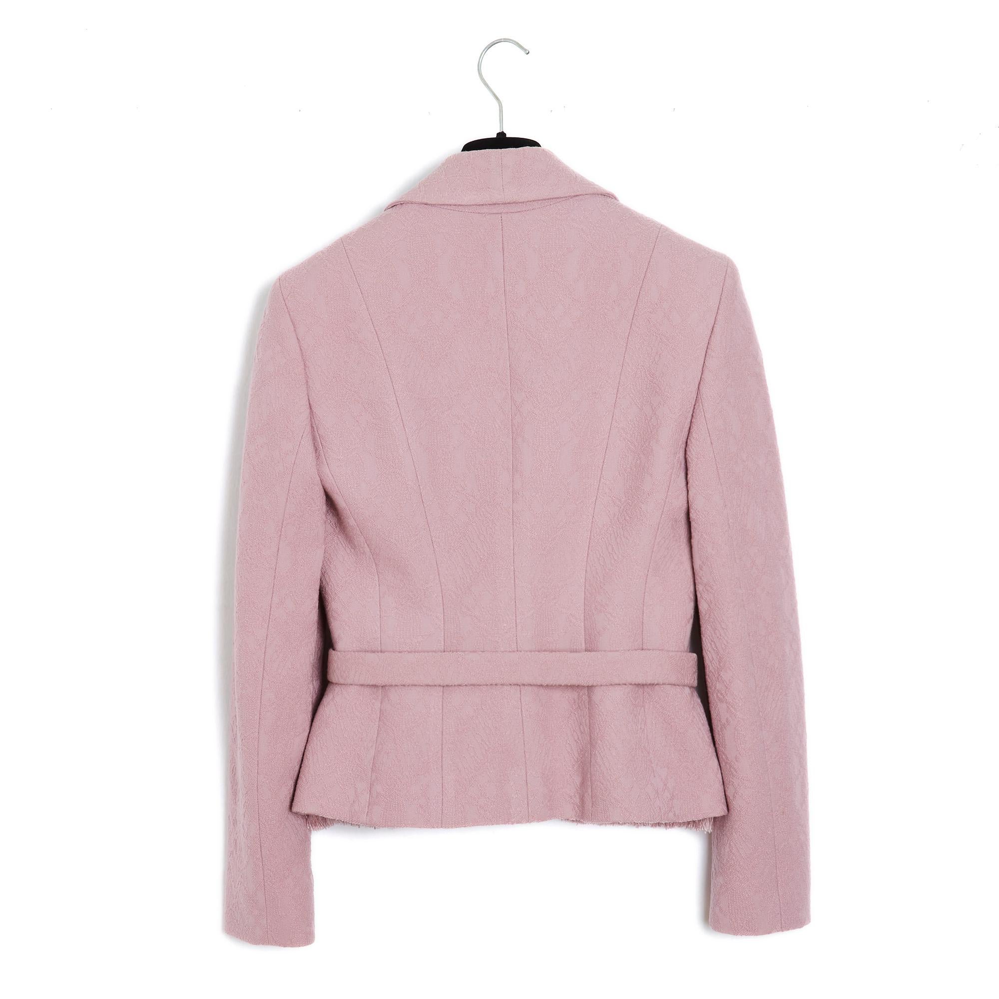 Women's or Men's SS2009 Galliano Pink Mauve Bar Jacket FR38 For Sale