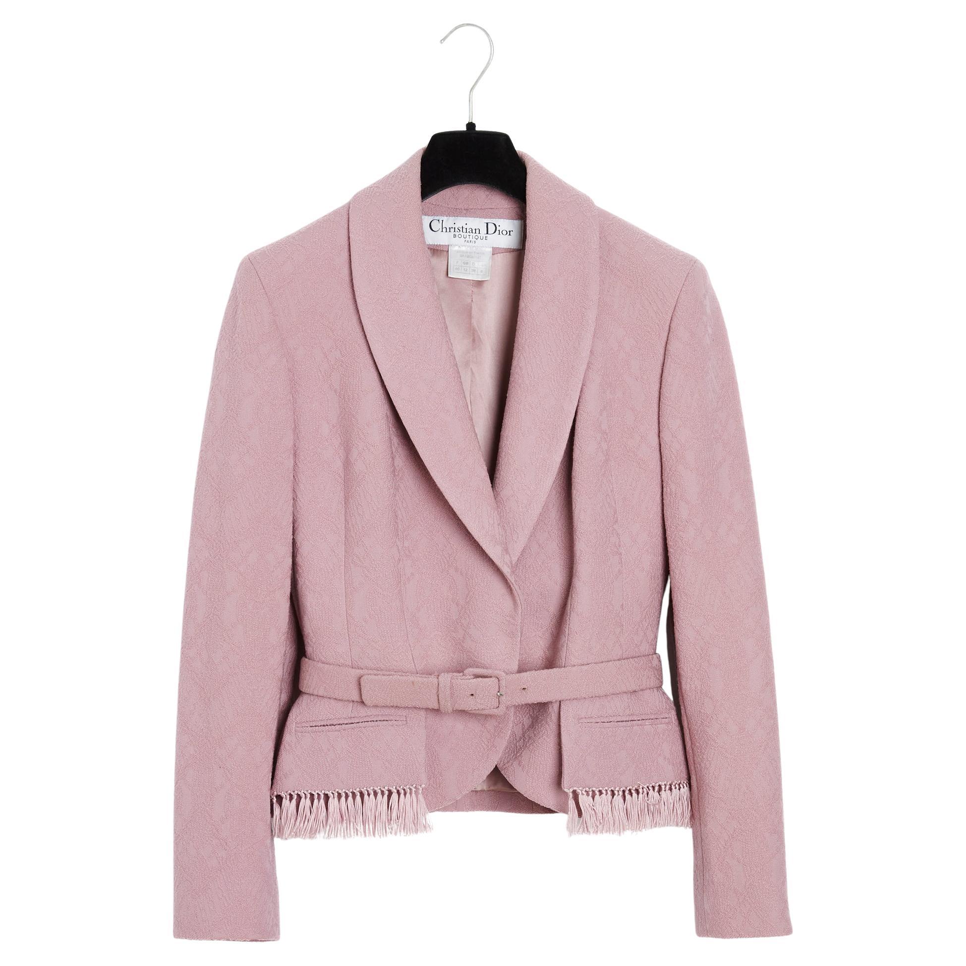 SS2009 Galliano Pink Mauve Bar Jacket FR38 For Sale