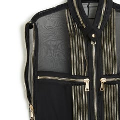 SS2011 Givenchy Top Blusa de gasa negra FR38