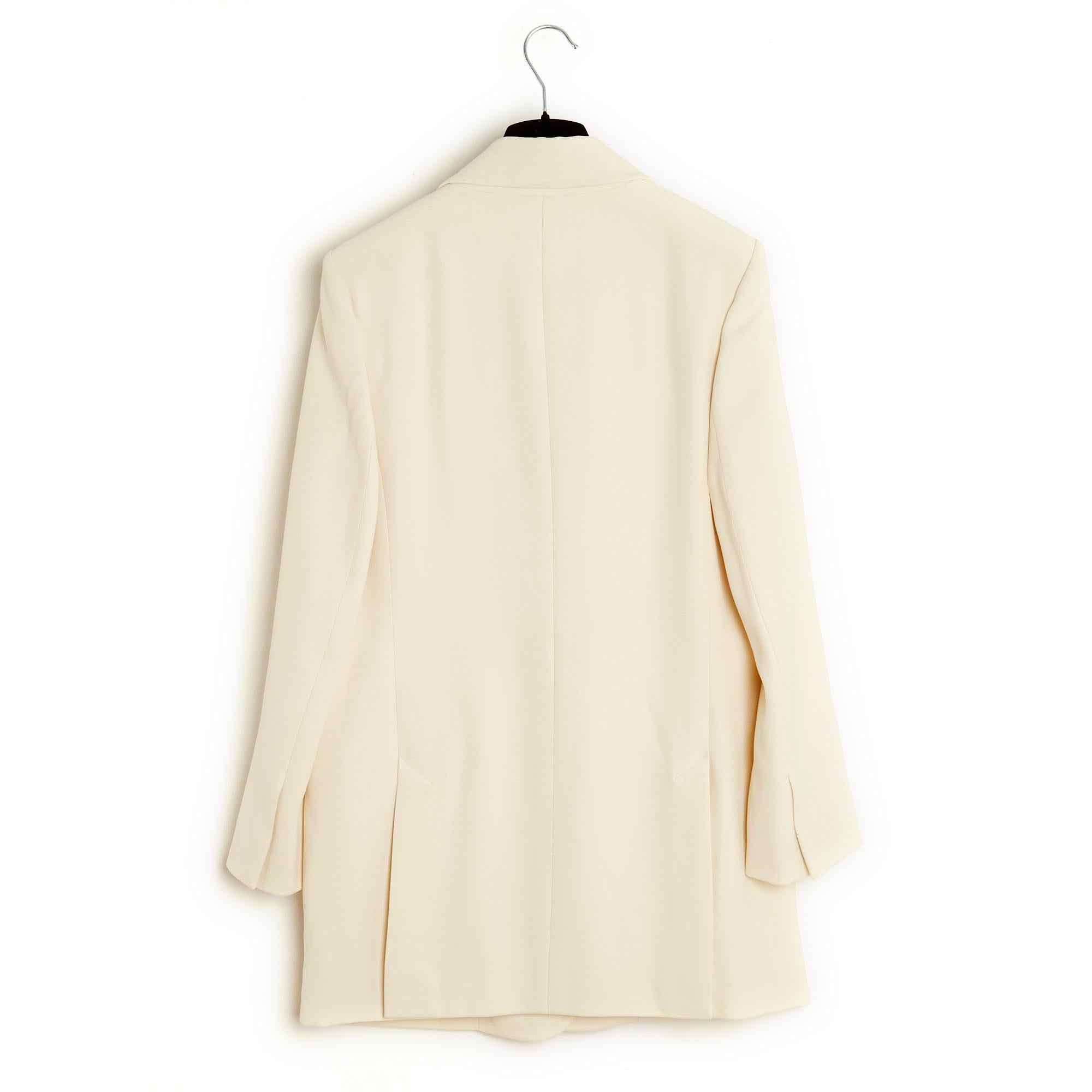 SS2015 Ecru Crepe long jacket FR42 New with tags 2