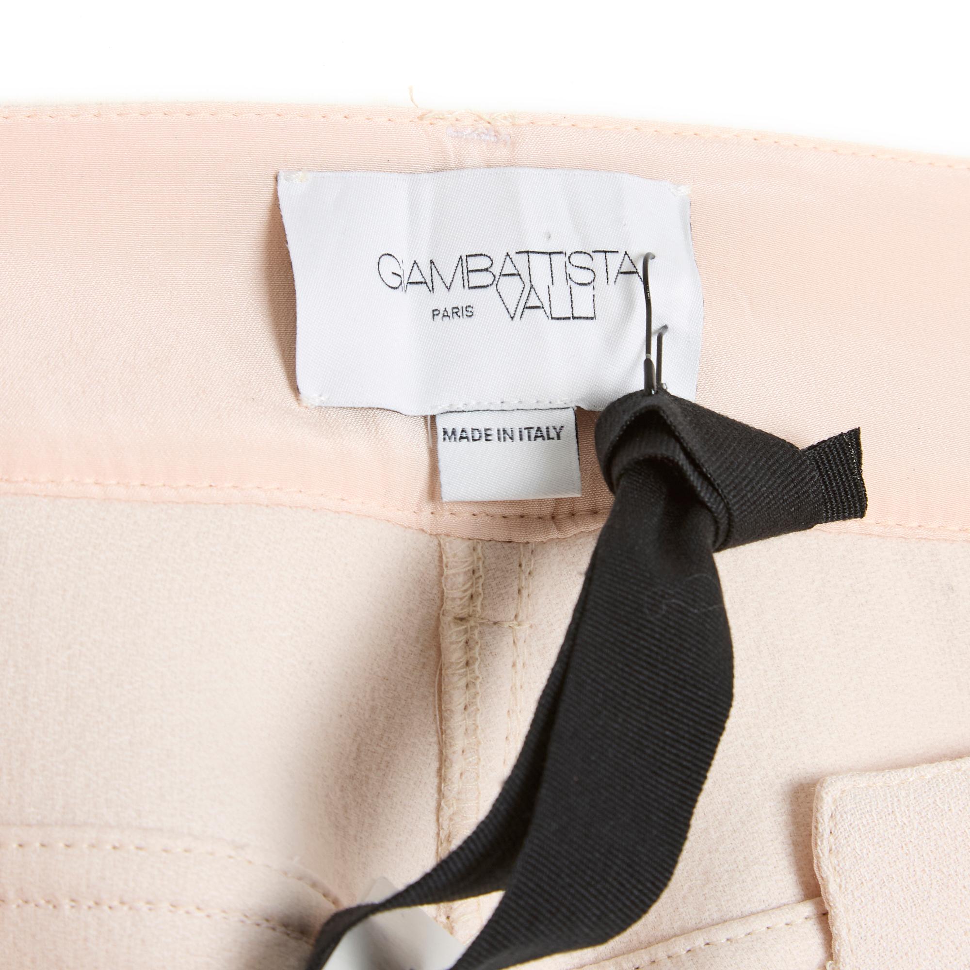 Women's SS2019 Giambattista Valli Pantalon Flare FR36 Pink Crepe Precious Pants US6 New For Sale
