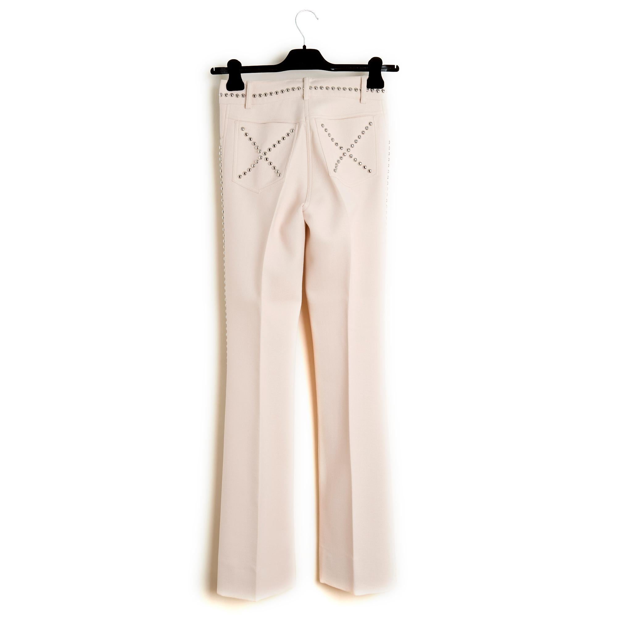 SS2019 Giambattista Valli Pantalon Flare FR36 Pink Crepe Precious Pants US6 New For Sale 1