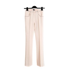 SS2019 Giambattista Valli Pantalon Flare FR36 Pink Crepe Precious Pants US6 New 