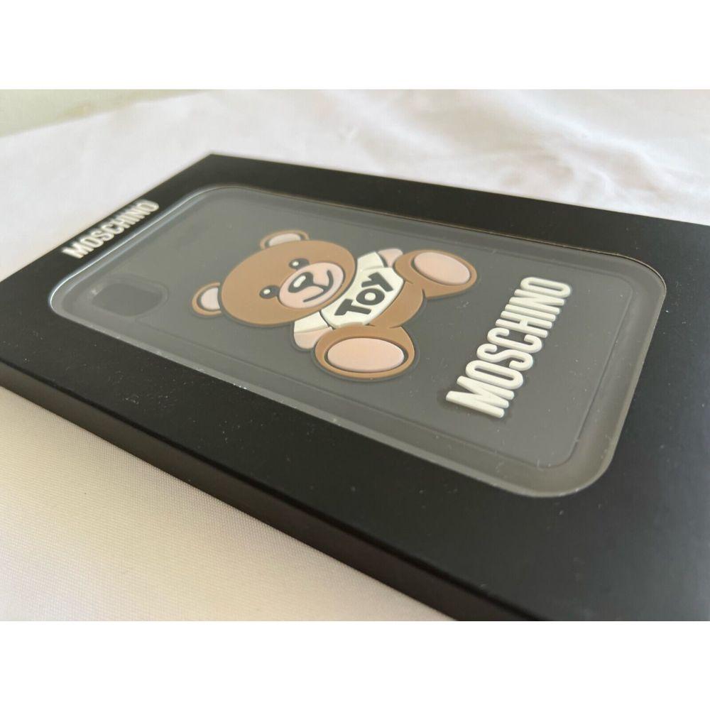 SS21 Moschino Couture Black iPhone XS Max Case with Teddy Bear Toy For Sale 1