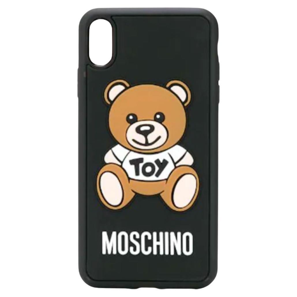 SS21 Moschino Couture Black iPhone XS Max Case with Teddy Bear Toy For Sale