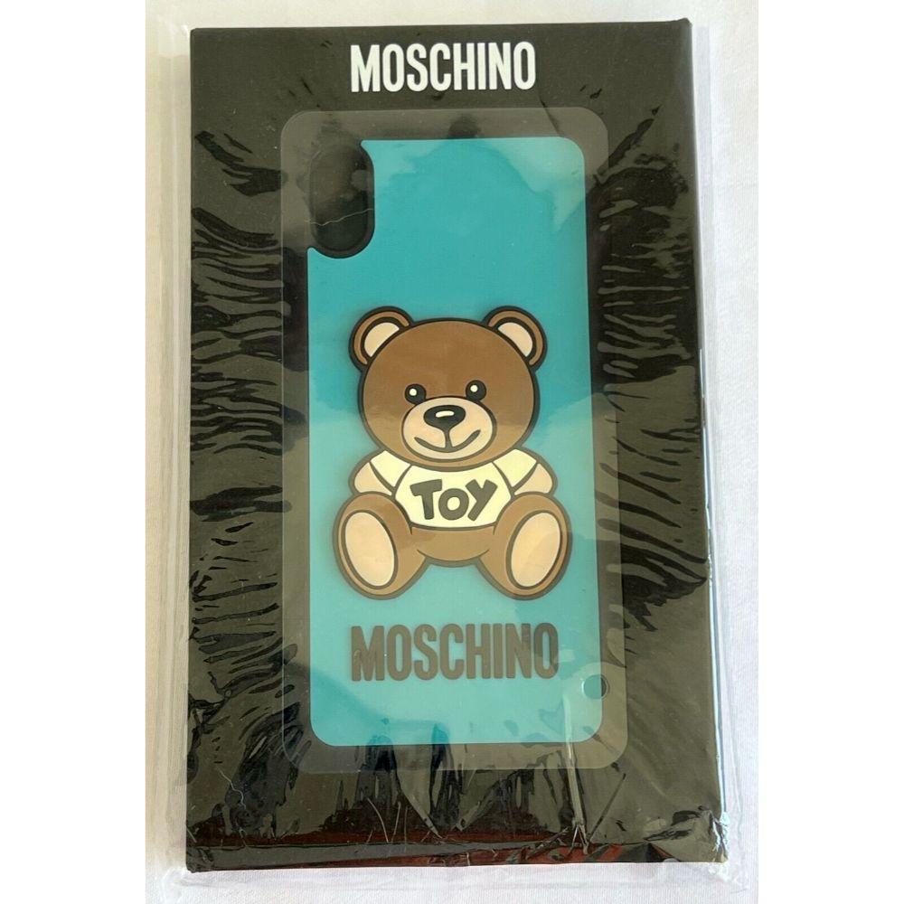 Women's or Men's SS21 Moschino Couture Blue iPhone XS Max Case with Teddy Bear Toy For Sale