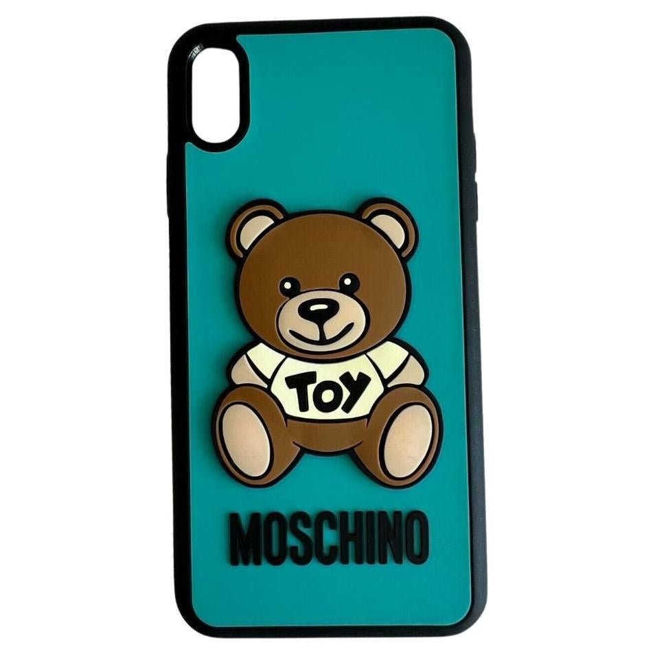 SS21 Moschino Couture Blue iPhone XS Max Case with Teddy Bear Toy For Sale
